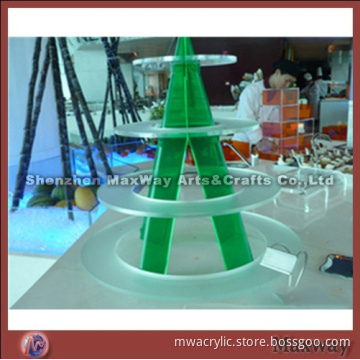 Green Finely Designed 4 Tiers Tower Lucite Cupcake Stand Rack